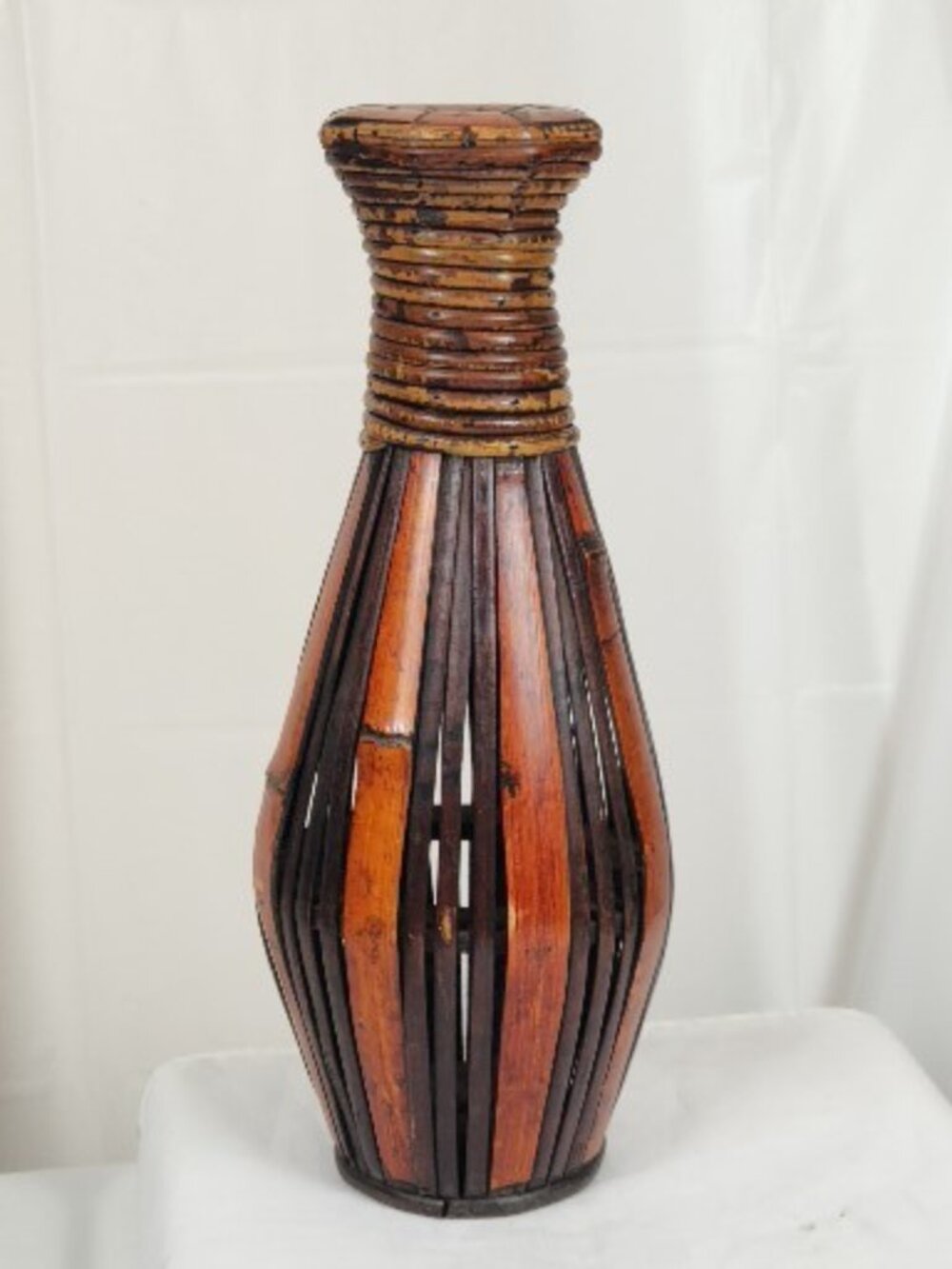Handcrafted Wooden Art Vase Sculptural Rustic Home Decor